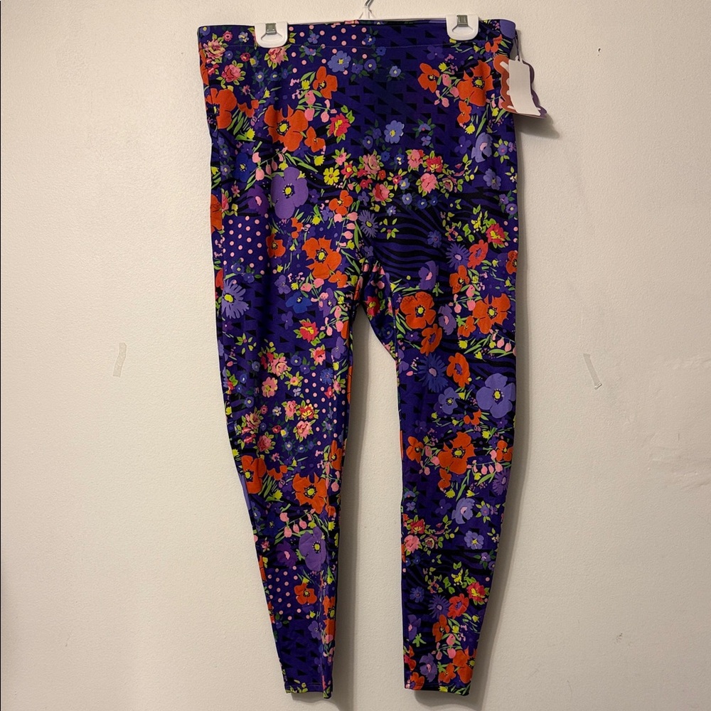 YITTY Kids Floral Leggings - Purple and Red